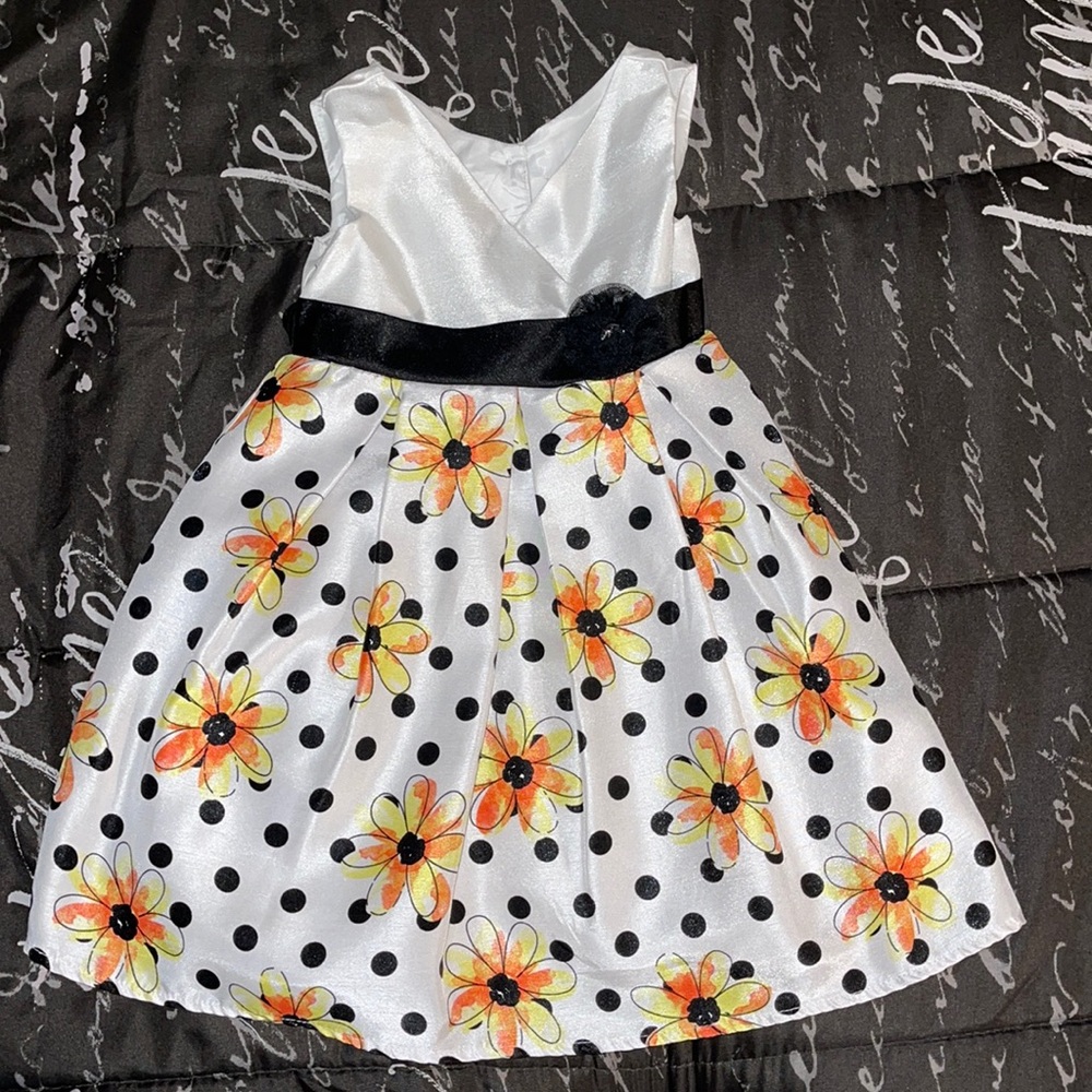 3t cute floral and polka dot dress